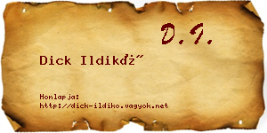 Dick Ildikó névjegykártya